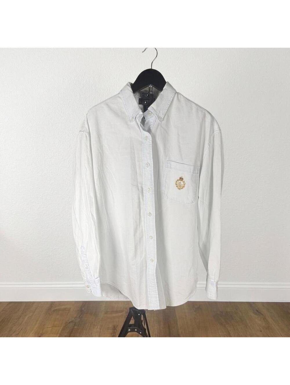 Lauren Ralph Lauren Light Blue with Crest Button-Up Shirt